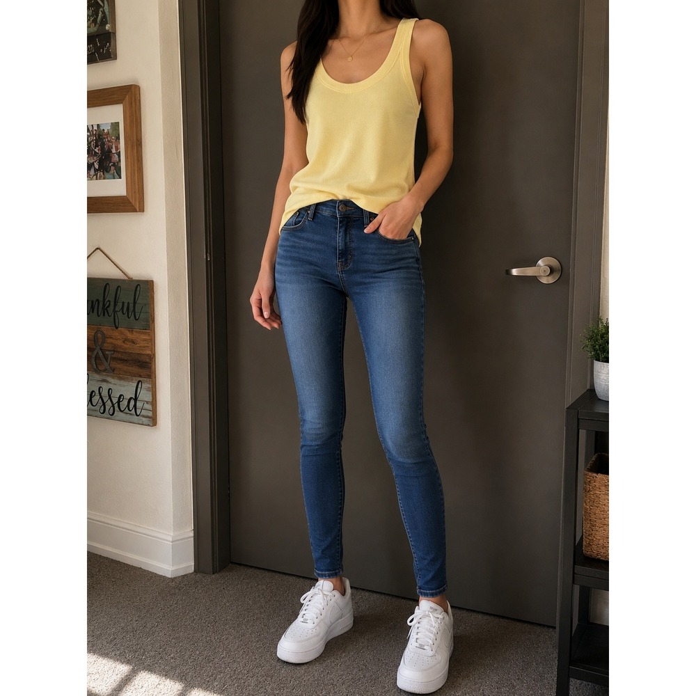 Old Navy Ribbed High-Neck Tank Top Pale Yellow Sleeveless Plus Size 2X